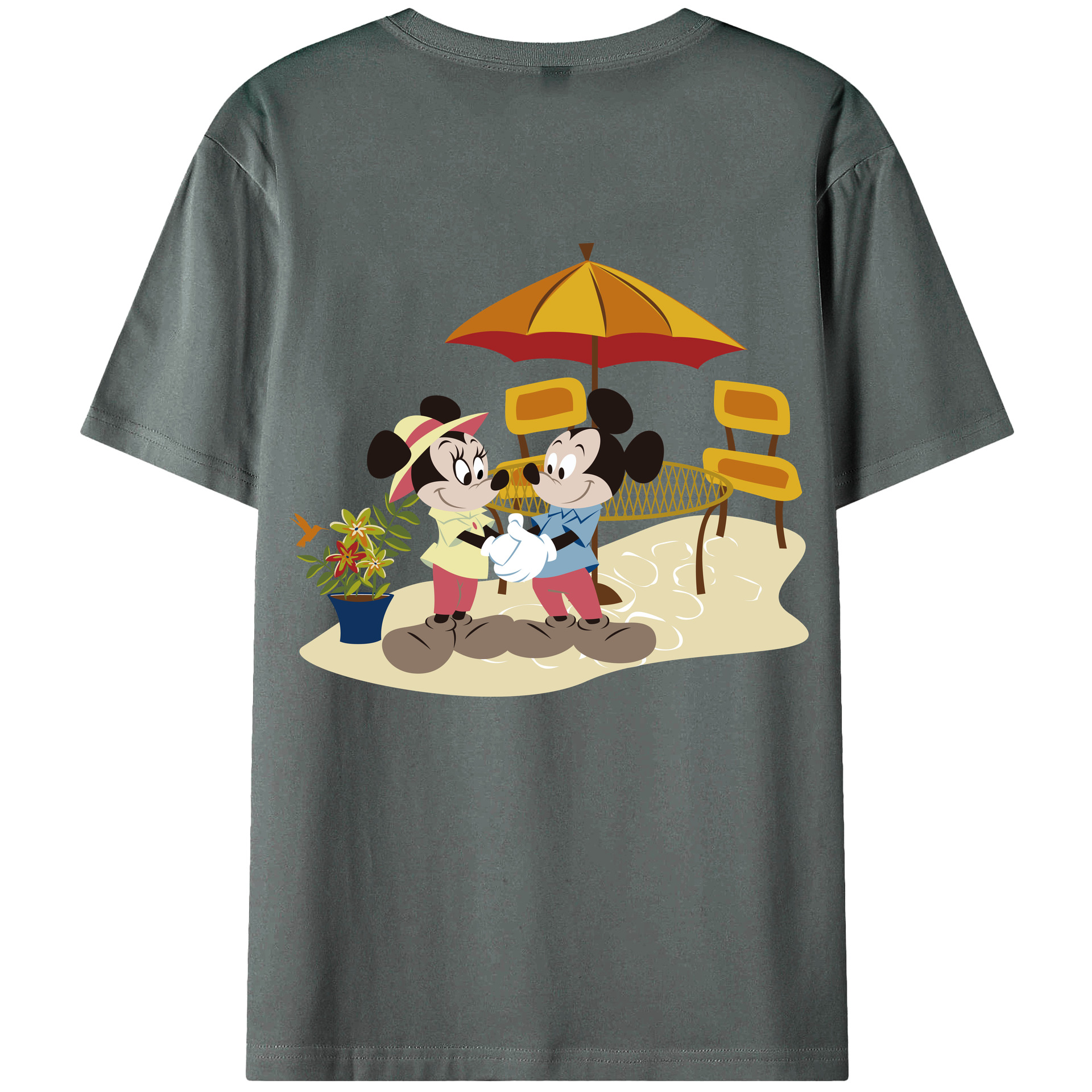 （画像用） ミッキーマウス Mickey Mouse 綿100％半袖Tシャツ（背面プリント）